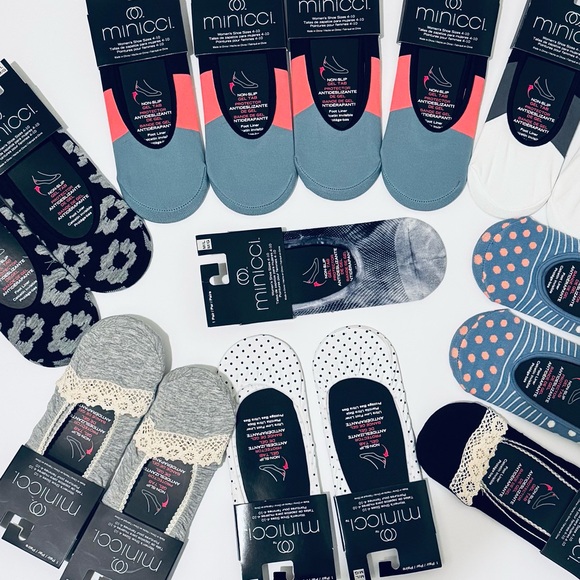 Minicci Blue Polka Dot Women's Shoe Liners - Picture 3 of 3